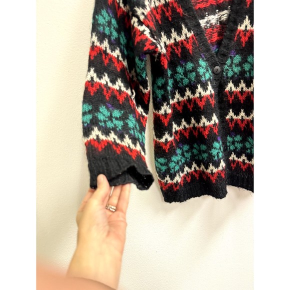 Knit Knit Vintage 80's Mohair Blend Oversized Grandpa Cardigan Sz Large - Picture 5 of 10